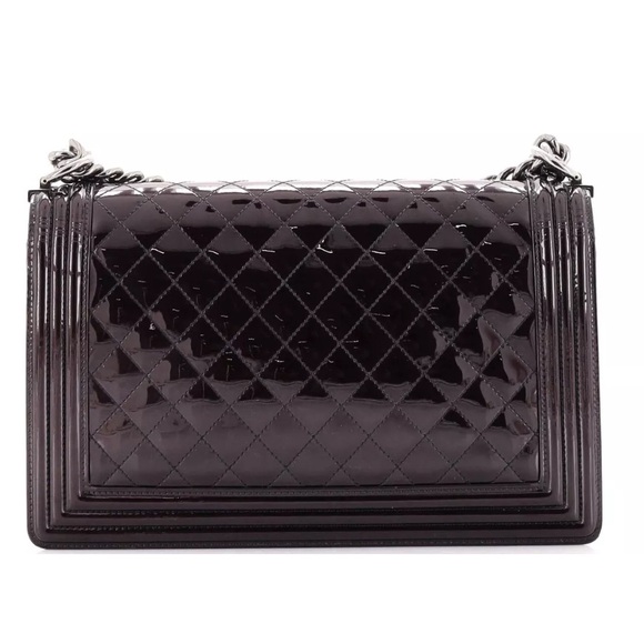 CHANEL BOY RARE Color Chain Patent Quilted Shoulder Bag Medium - Picture 3 of 14